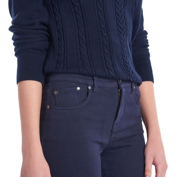 BARBOUR 2/4 Navy Essential Slim Jeggings Trousers Jeans Twill Stretch - Picture 7 of 14